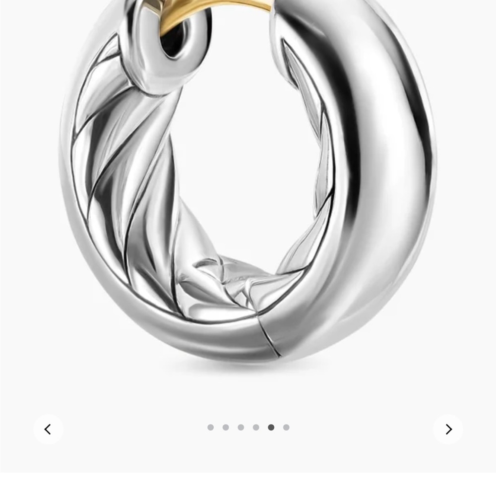 David Yurman Silver and Gold small Hoop Earrings